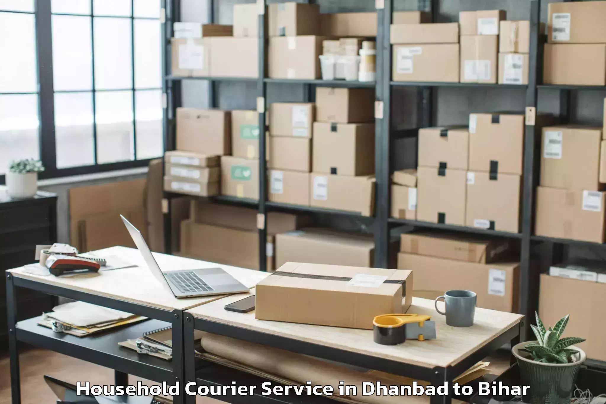 Affordable Dhanbad to Kesariya Household Courier